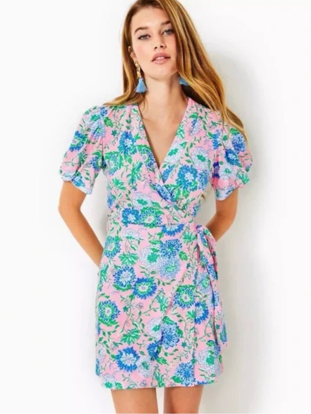 Lilly Pulitzer Sailynn Wrap romper size medium
